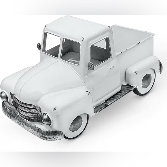 Other - Farmhouse White Truck Decor, Vintage Metal Farm Truck Decor